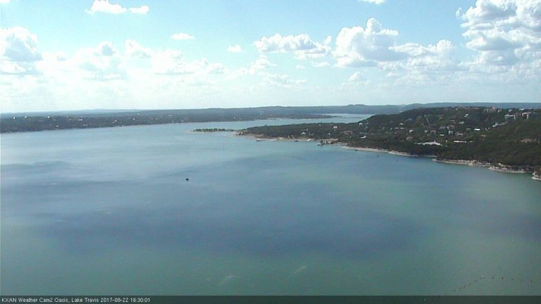 Lake Travis webcam, August 22, 2017 3:55 PM CT