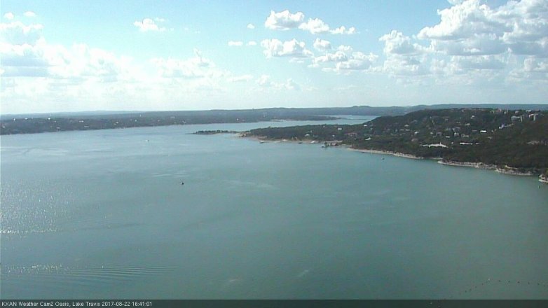 Lake Travis webcam, August 22, 2017 4:05 PM CT