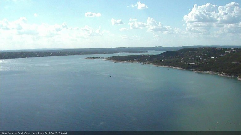 Lake Travis webcam, August 22, 2017 4:10 PM CT