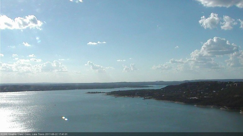 Lake Travis webcam, August 22, 2017 4:45 PM CT