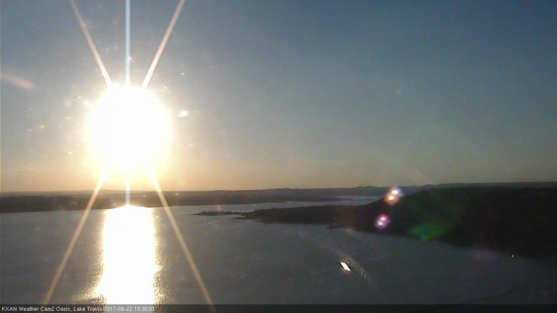 Lake Travis webcam, August 22, 2017 6:40 PM CT