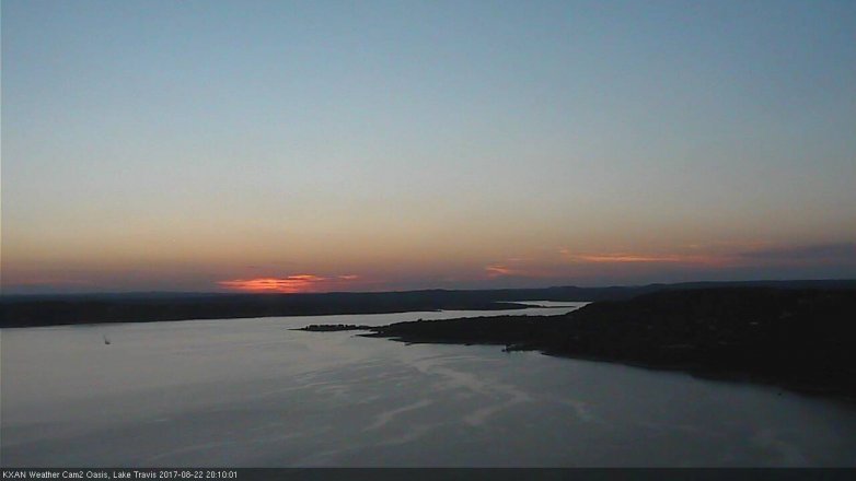 Lake Travis webcam, August 22, 2017 7:25 PM CT