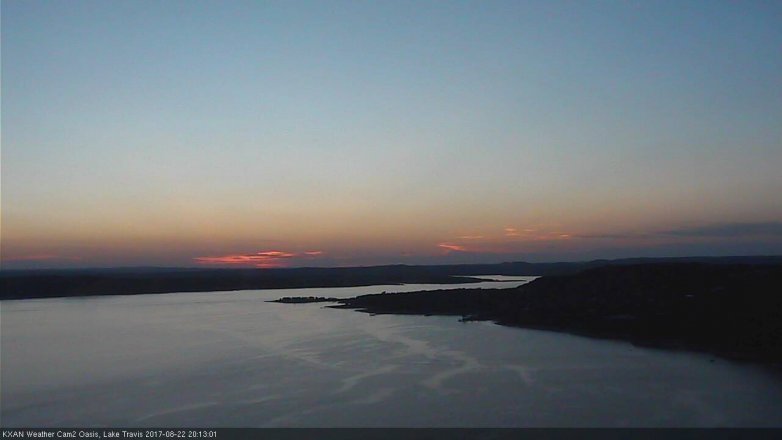 Lake Travis webcam, August 22, 2017 7:30 PM CT