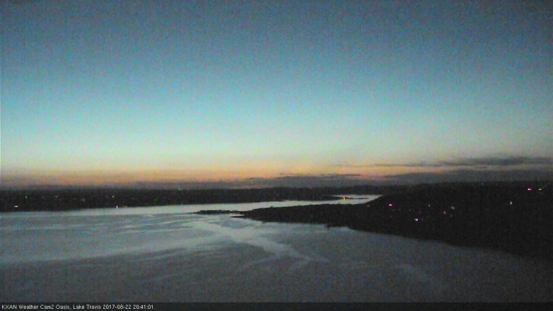 Lake Travis webcam, August 22, 2017 7:45 PM CT