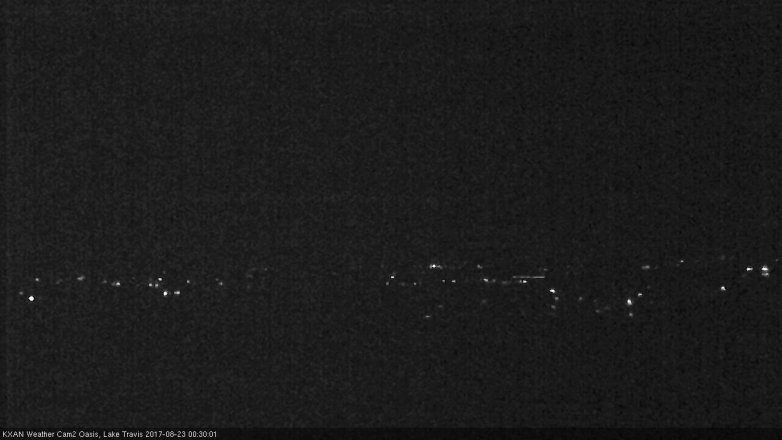 Lake Travis webcam, August 22, 2017 11:50 PM CT