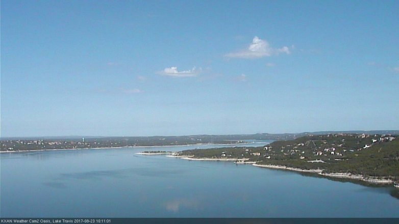 Lake Travis webcam, August 23, 2017 9:30 AM CT