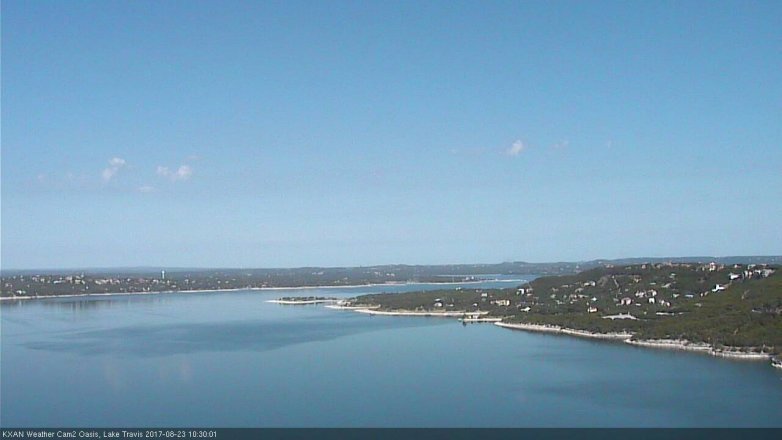 Lake Travis webcam, August 23, 2017 9:45 AM CT
