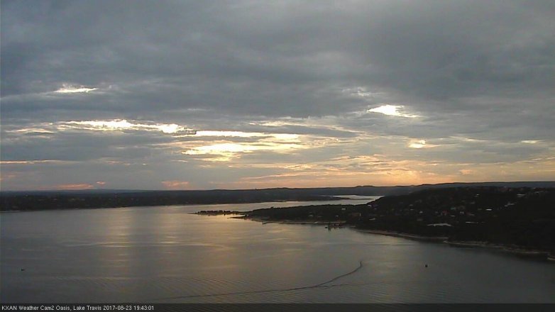 Lake Travis webcam, August 23, 2017 7:10 PM CT