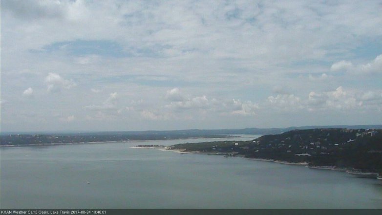 Lake Travis webcam, August 24, 2017 1:00 PM CT