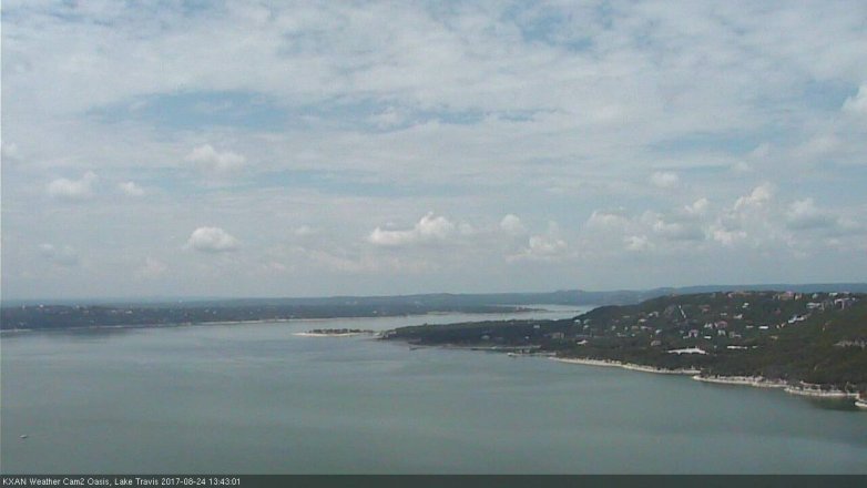 Lake Travis webcam, August 24, 2017 1:10 PM CT