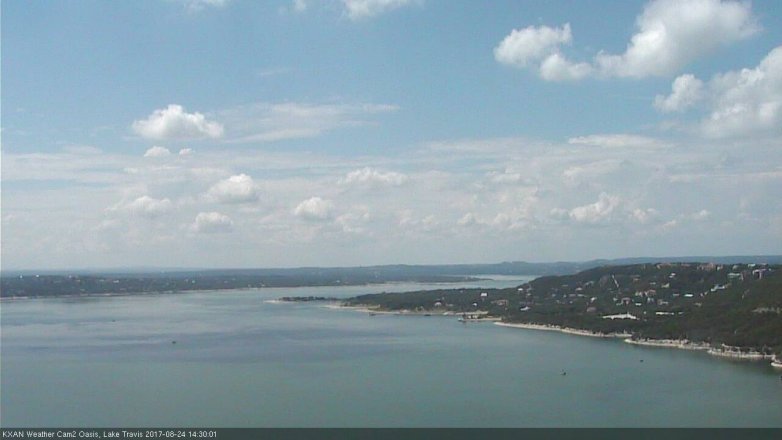 Lake Travis webcam, August 24, 2017 2:00 PM CT