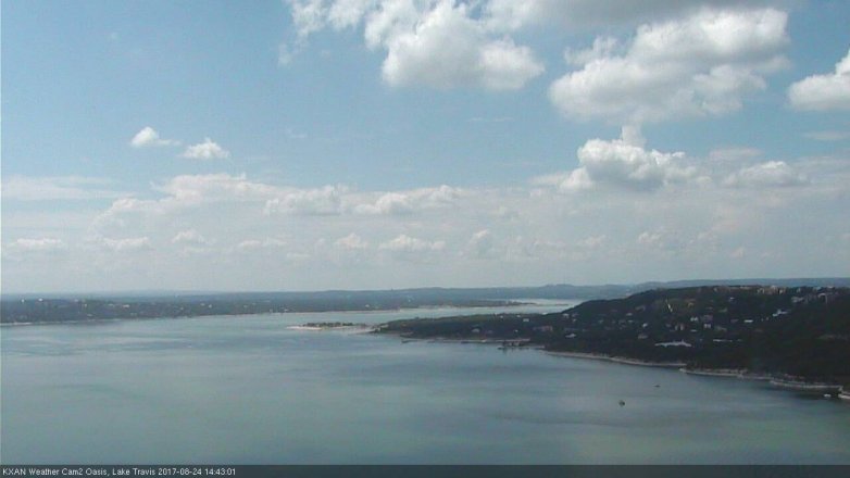 Lake Travis webcam, August 24, 2017 2:10 PM CT