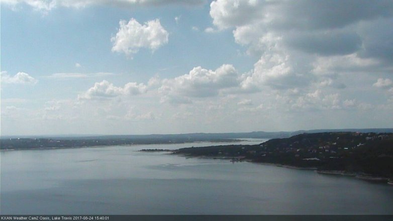 Lake Travis webcam, August 24, 2017 3:10 PM CT