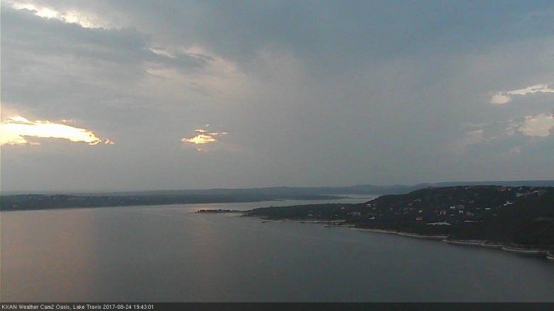 Lake Travis webcam, August 24, 2017 6:50 PM CT