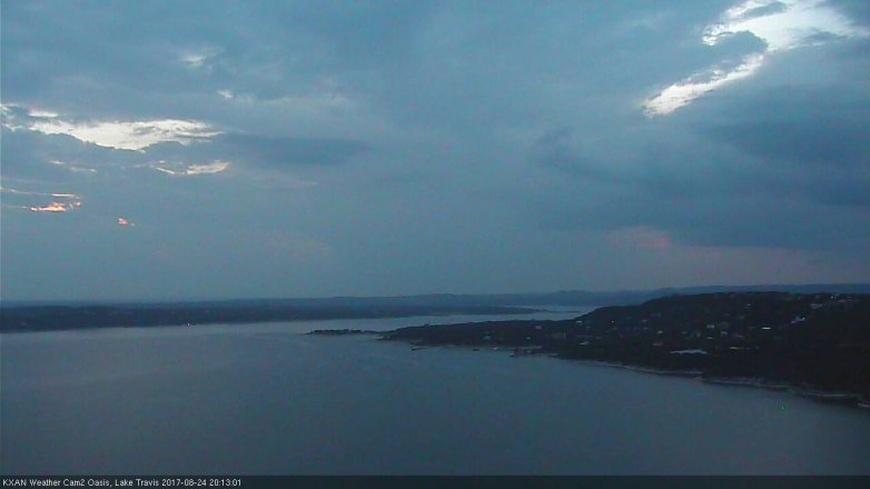 Lake Travis webcam, August 24, 2017 7:40 PM CT