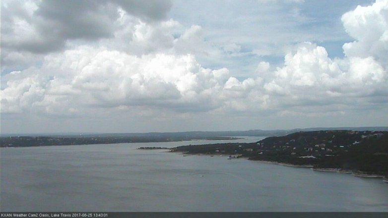 Lake Travis webcam, August 25, 2017 1:00 PM CT