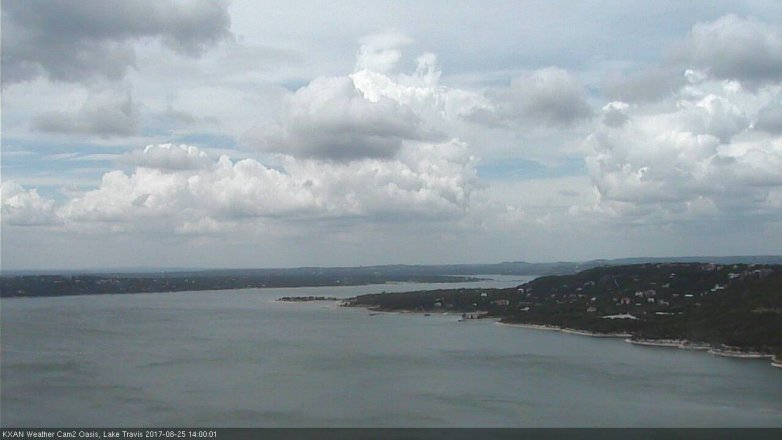 Lake Travis webcam, August 25, 2017 1:10 PM CT