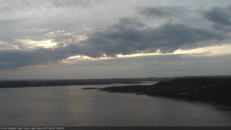 Lake Travis webcam, August 25, 2017 6:55 PM CT