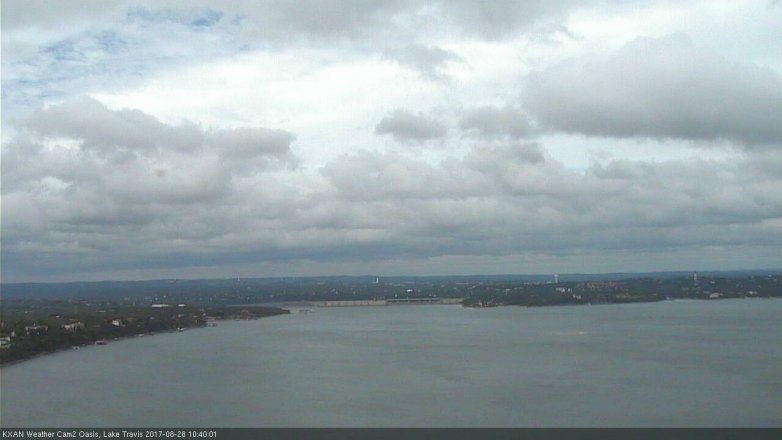 Lake Travis webcam, August 28, 2017 9:45 AM CT