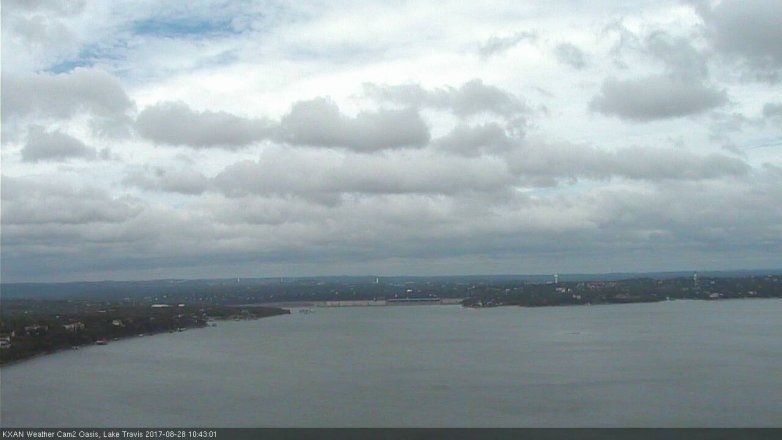 Lake Travis webcam, August 28, 2017 9:50 AM CT