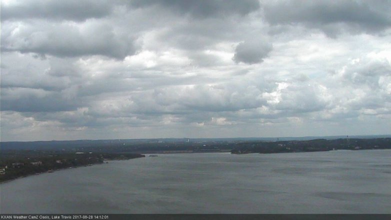 Lake Travis webcam, August 28, 2017 1:15 PM CT