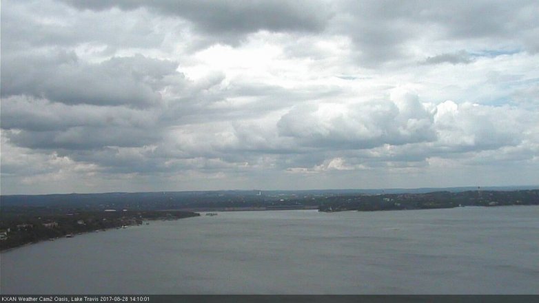 Lake Travis webcam, August 28, 2017 1:40 PM CT
