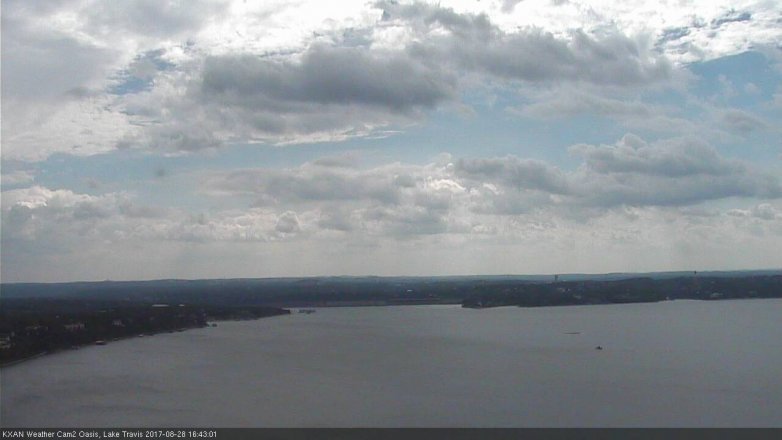 Lake Travis webcam, August 28, 2017 4:05 PM CT