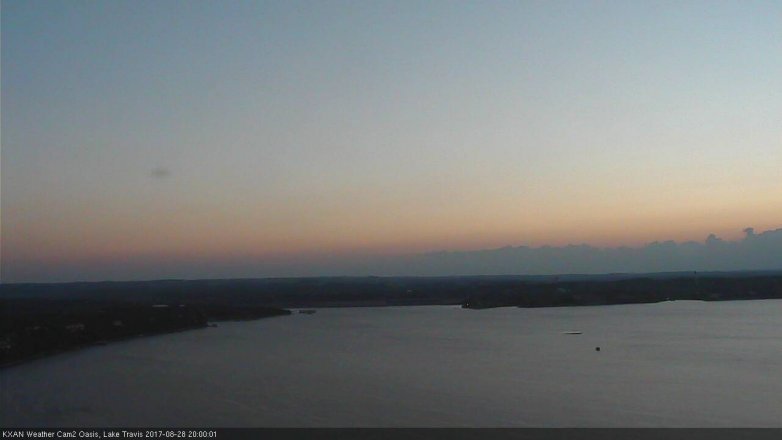 Lake Travis webcam, August 28, 2017 7:05 PM CT