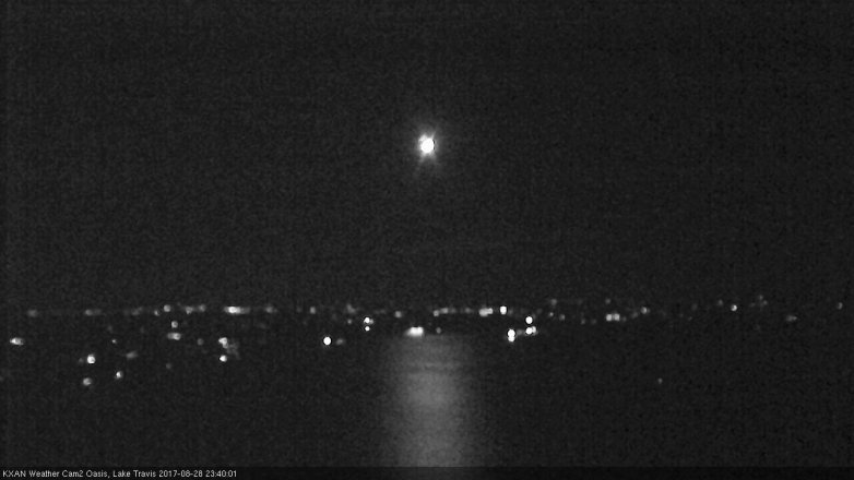 Lake Travis webcam, August 28, 2017 11:05 PM CT