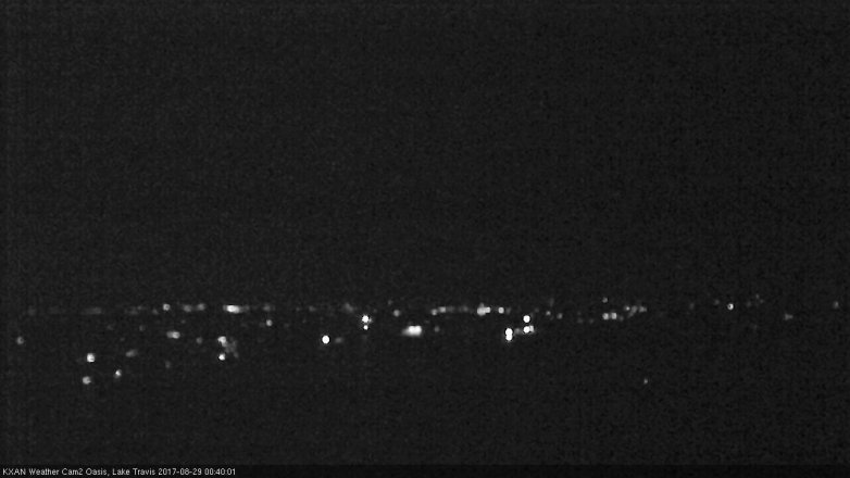 Lake Travis webcam, August 28, 2017 11:50 PM CT