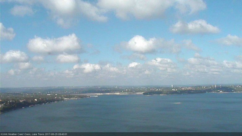 Lake Travis webcam, August 29, 2017 9:05 AM CT
