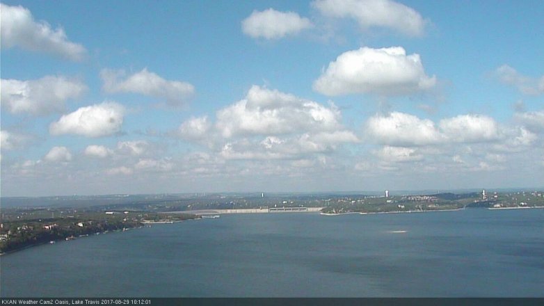 Lake Travis webcam, August 29, 2017 9:25 AM CT