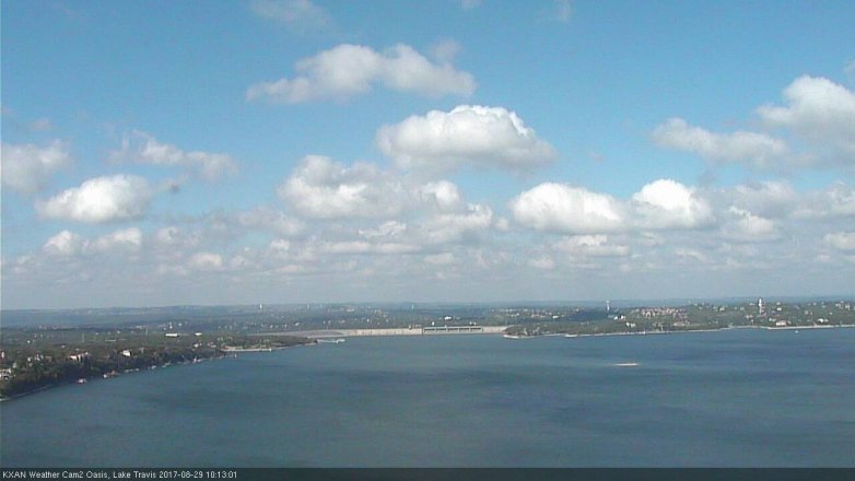 Lake Travis webcam, August 29, 2017 9:40 AM CT