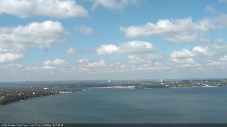 Lake Travis webcam, August 29, 2017 9:50 AM CT