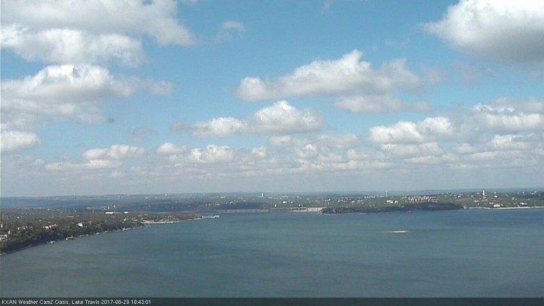 Lake Travis webcam, August 29, 2017 10:00 AM CT