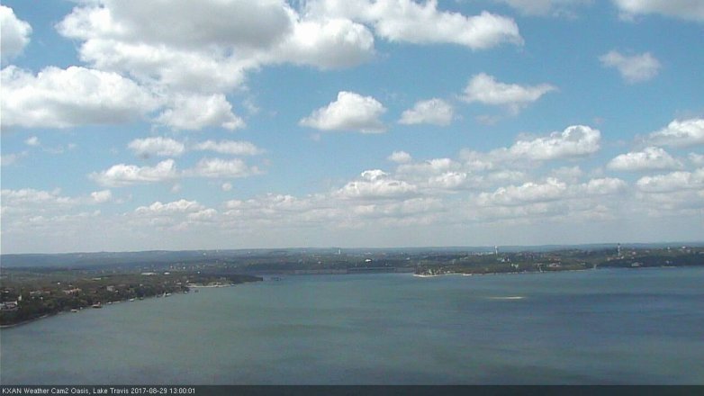 Lake Travis webcam, August 29, 2017 12:10 PM CT