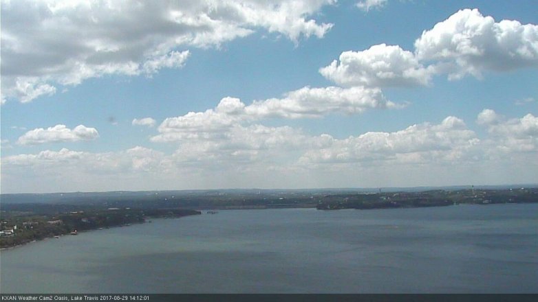 Lake Travis webcam, August 29, 2017 1:15 PM CT