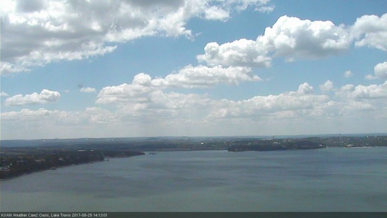 Lake Travis webcam, August 29, 2017 1:35 PM CT