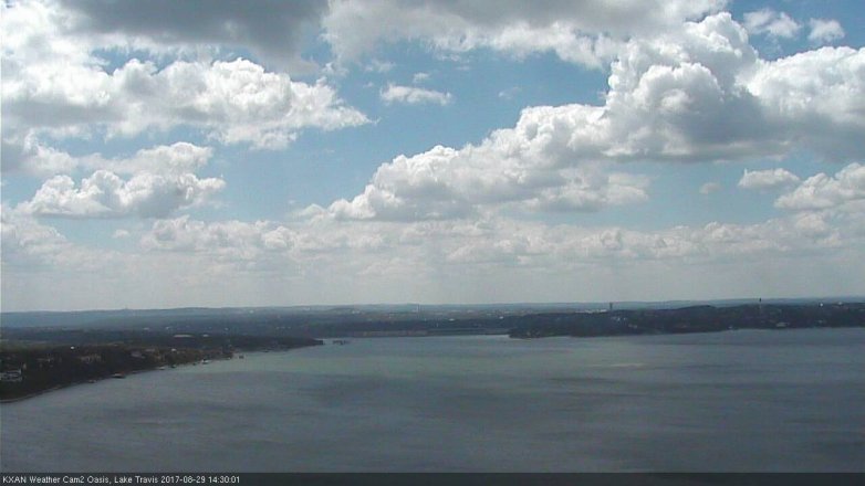 Lake Travis webcam, August 29, 2017 1:40 PM CT