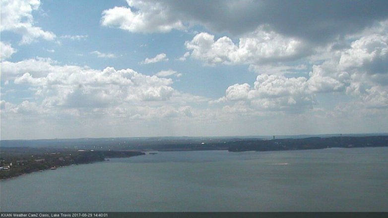 Lake Travis webcam, August 29, 2017 1:45 PM CT