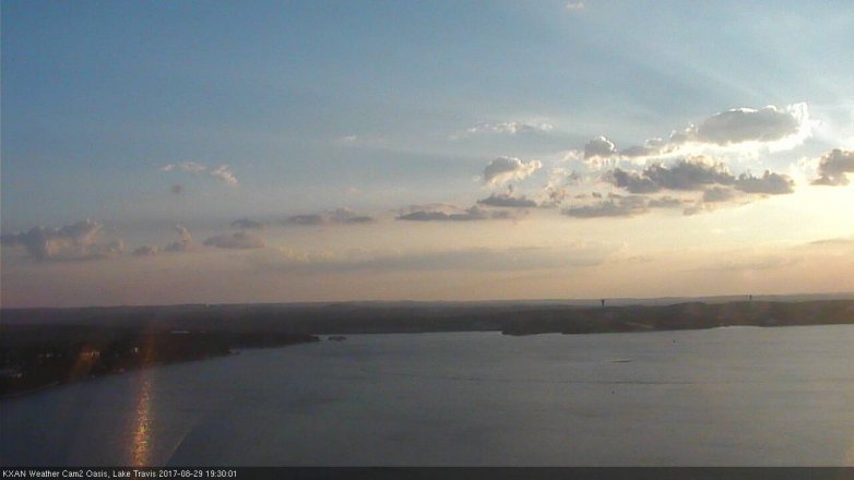 Lake Travis webcam, August 29, 2017 7:00 PM CT