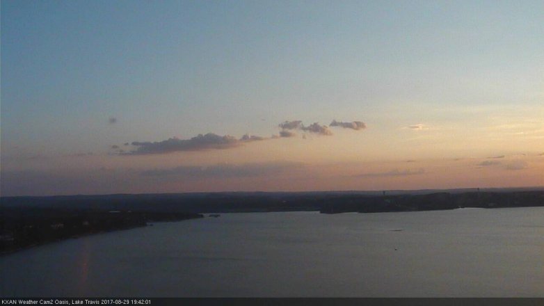 Lake Travis webcam, August 29, 2017 7:05 PM CT