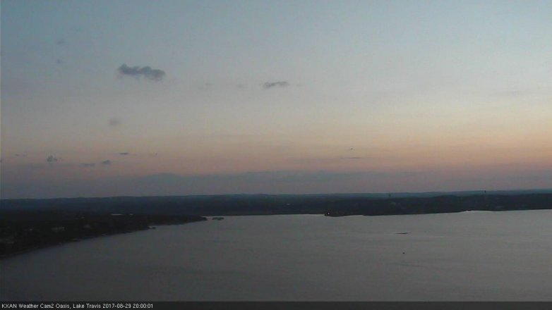 Lake Travis webcam, August 29, 2017 7:15 PM CT