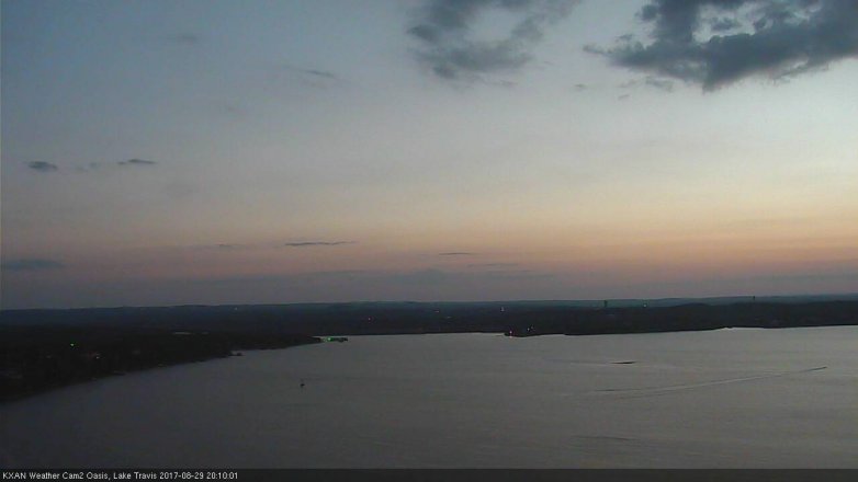 Lake Travis webcam, August 29, 2017 7:20 PM CT