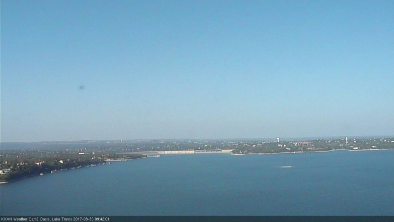 Lake Travis webcam, August 30, 2017 9:05 AM CT