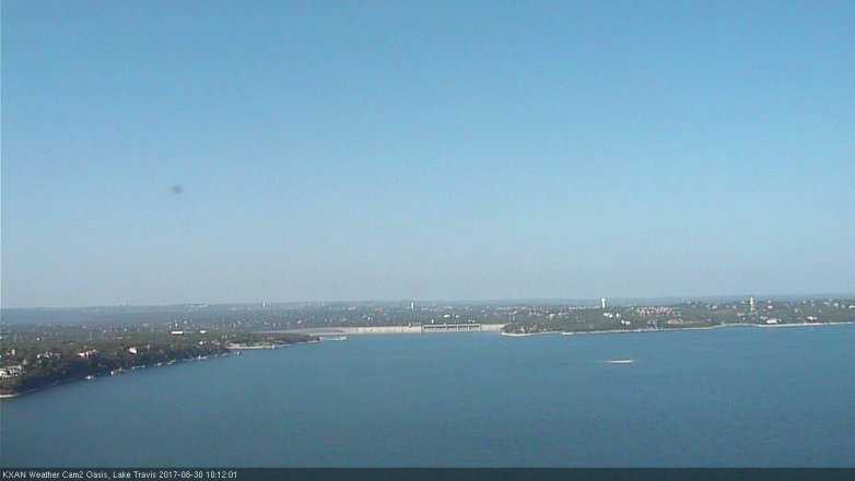 Lake Travis webcam, August 30, 2017 9:20 AM CT