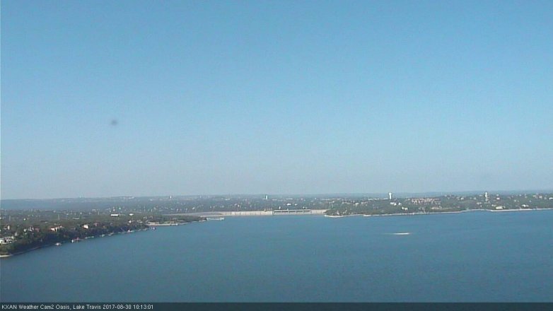 Lake Travis webcam, August 30, 2017 9:35 AM CT