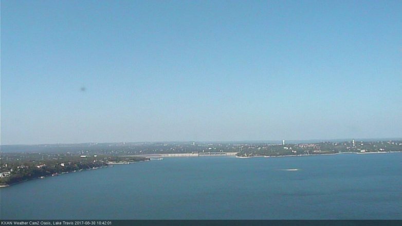Lake Travis webcam, August 30, 2017 9:55 AM CT