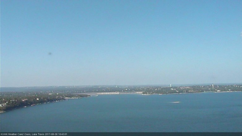 Lake Travis webcam, August 30, 2017 10:10 AM CT