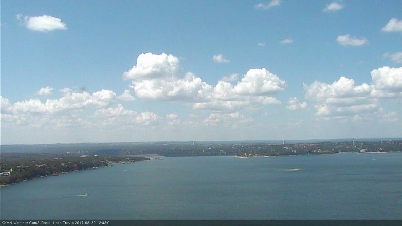 Lake Travis webcam, August 30, 2017 12:15 PM CT
